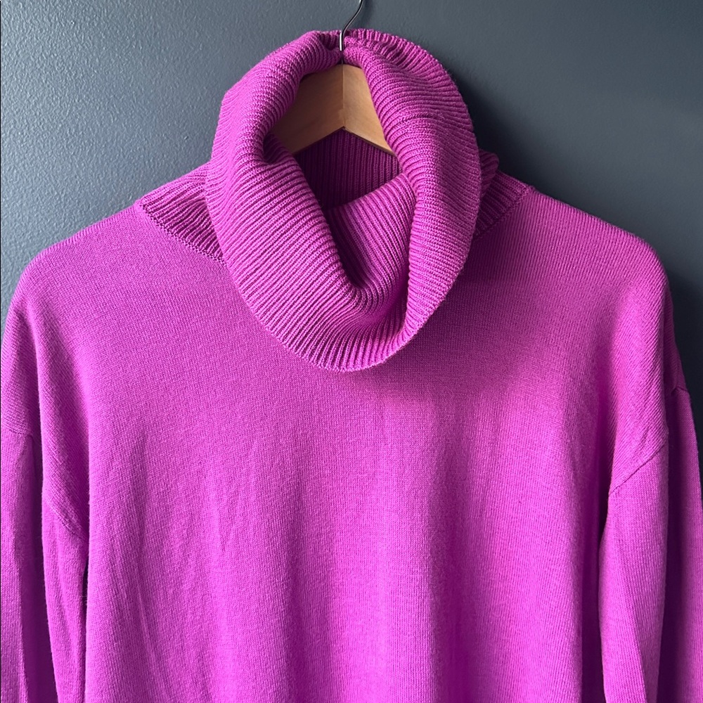 💜 LOFT Purple Cowl Neck Sweater turtleneck size medium like new